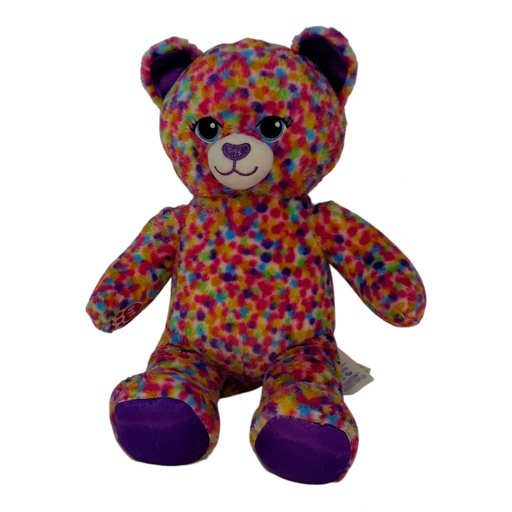 Build-a-Bear Cat Rainbow Confetti Plush Multi-Color‎ Leopard 16